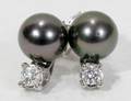 072056 75 MM BLACK TAHITIAN PEARL STUD EARRINGS