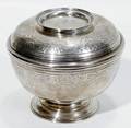 072053 GEORGE III CHASED STERLING BOWL W PEDESTAL