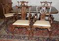 071011 MAHOGANY TABLE CHIPPENDALE STYLE CHAIRS