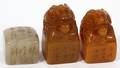 CHINESE HARDSTONE SEALS THREE