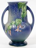 ROSEVILLE FUCHSIA BLUE POTTERY VASE 1941