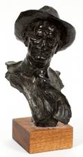 EDWARD JAMES FROUGHTON BRONZE BUST OF COWBOY 1977