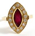 YELLOW GOLD RUBY  57 CT DIAMOND RING SIZE 8