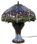TIFFANY STYLE LEADED GLASS TABLE LAMP