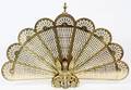 FRENCH STYLE BRASS FANFORM FIRE SCREEN