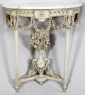 LOUIS XVI STYLE CONSOLE W MARBLE TOP