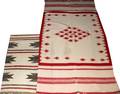 NAVAJO WOVEN BIRD MOTIF BLANKET  MAT MID 20TH C
