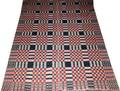 AMERICAN RED  BLUE OVERSHOT COVERLET