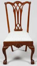 CHIPPENDALE STYLE MAHOGANY SIDE CHAIR C 1900