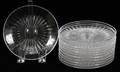 VAL ST LAMBERT CRYSTAL COCKTAIL PLATES TWELVE
