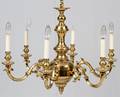 SIXLIGHT BRASS CHANDELIER