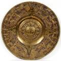 ROUND BRASS AZTEC CALENDAR