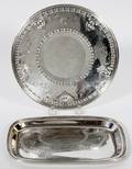 BIRKS STERLING CAKE PLATE  FISHER STERLING TRAY