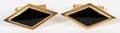 14KT YELLOW GOLD  ONYX GENTLEMANS CUFF LINKS PAIR