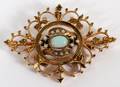 ANTIQUE MARQUISE SHAPE OPAL  SEED PEARL PIN