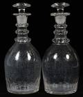 HANDBLOWN CRYSTAL DECANTERS PAIR
