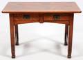 WEGNER BROS MISSION OAK TWO DRAWER DESK