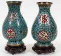 CHINESE CLOISONNE VASES 19TH C SIGNED PAIR