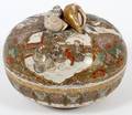 JAPANESE SATSUMA EARTHENWARE BOX 19TH C