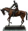 AFTER ISIDORE JULES BONHEUR BRONZE HORSE AND JOCKEY