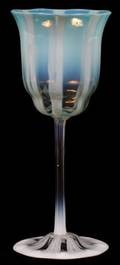 TIFFANY FAVRILE AQUA PASTEL GLASS GOBLET C 1920