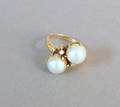 14K yellow gold pearl and diamond ring dated 12151
