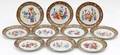 CHINESE PORCELAIN ROSE MANDARIN PLATES CIRCA 1840
