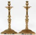 BRASS CANDLESTICKS C 1800 PAIR