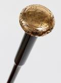 GOLD FILLED AND EBONY WALKING STICK 1890