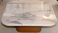 ITALIAN WHITE MARBLE  LEATHER COCKTAIL TABLE