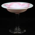LIBBEYNASH OPAQUE WHITE  ROSE GLASS COMPOTE