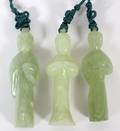 CHINESE SERPENTINE JADE FIGURAL PENDANTS THREE
