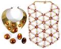 CONTEMPORARY METAL  BEAD COSTUME JEWELRY 6 PIECES