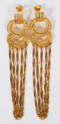 21KT YELLOW GOLD DANGLE EARRINGS PAIR