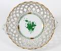 HEREND CHINESE BOUQUETGREEN PORCELAIN BOWL