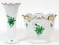 HEREND CHINESE BOUQUETGREEN PORCELAIN VASE