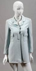 CHANEL BOUTIQUE LIGHT BLUE COTTON BOUCLE JACKET