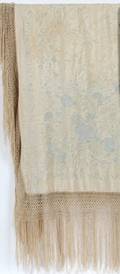CHINESE SILKEMBROIDERED SILK PIANO SHAWL C 1930