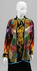 GIANNI VERSACE PRINTED SILK BLOUSE