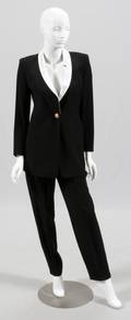 ESCADA COUTURE BLACK WOOL EVENING PANT SUIT