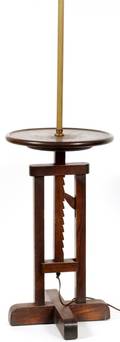PRAIRIE STYLE BRASS  OAK FLOOR LAMP