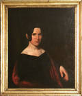 American oil on canvas portrait of a woman