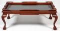 MAHOGANY GLASS TOP COFFEE TABLE