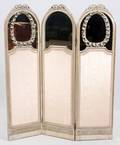 FRENCH MIRRORED  SILK THREEPANEL SCREEN