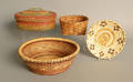 Four Native American woven baskets