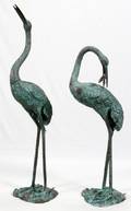 BRONZE GARDEN SCULPTURES PAIR