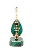 Gilt Vermeil And Malachite Diminutive Mandolin