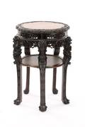 Chinese Export Rosewood TwoTier Marble Top Table