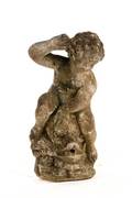 Cast Stone Garden Fountain Putto with Dolphin