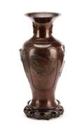 Large Japanese Meiji Period Bronze Baluster Vase